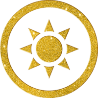 brilhante ouro Sol ícone - brilhante celestial corpo símbolo png