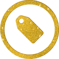 Shimmering Gold Price Tag Icon png