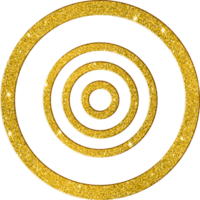 Premium Golden Target Icon Sparkling Bullseye and Aim Symbol png