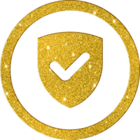 Gleaming Gold Check Mark Icon - Approval Tick Symbol png