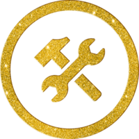 oro Brillantina herramientas ajustes icono png