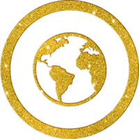 Shiny Gold Africa Continent Icon - Elegant Geographic Symbol png