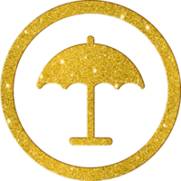 gnistrande guld paraply ikon - regn skydd symbol png