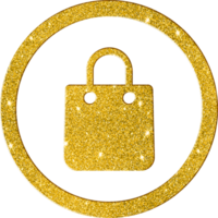 reluciente oro compras bolso icono png