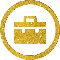 Deluxe Gold Briefcase Icon - Professional Business Case Symbol png