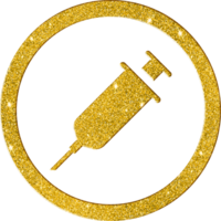 glänzend Gold Spritze Symbol - - medizinisch Instrument Symbol png