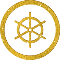 Luxury Gold Ship's Wheel Icon - Nautical Steering Symbol png