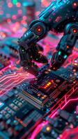 AI generated Robot arm circuit board photo