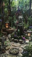 AI generated The Garden of Tarot hosts a secret school of magic where each sculpture corresponds to a lesson in mystical arts hidden from the uninitiated photo