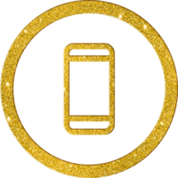 scintillante oro batteria icona png