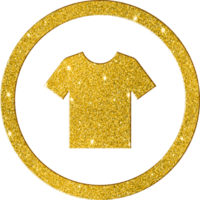 glimmend goud t-shirt icoon - modieus kleding symbool png