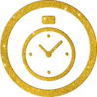 étincelant or chronomètre icône - temps suivi symbole png