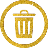 Deluxe Gold Trash Can Icon - Elegant Waste Disposal Symbol png