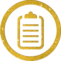 Glittering Gold Glitter Clipboard Icon for Organization png