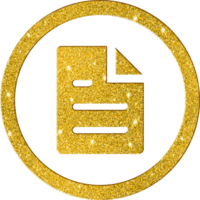 Golden Glitter Document File Icon png