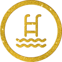 funkelnd golden Schwimmbad Symbol png