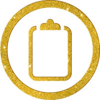 Deluxe Gold Glitter Clipboard Icon png