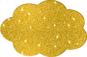 Cloud Shape Gold Glitter 3D Premium Elegant Sparkling Decorative Lustrous Chic Basic Shapes png