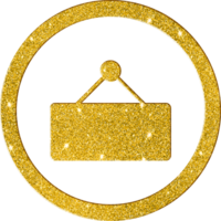 gnistrande guld skylt ikon - elegant annons symbol png