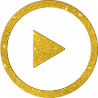 Sparkling Gold Play Button Icon - Media Start Symbol png