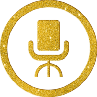 Elegant Gold Glitter Office Chair Icon png