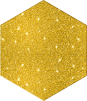 hexágono vertical forma oro Brillantina 3d prima elegante espumoso decorativo lustroso elegante básico formas png