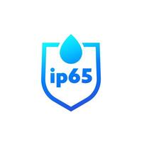 ip65 standard, waterproof icon with a shield vector