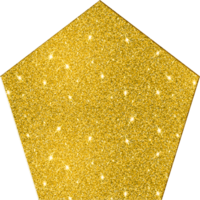 Pentagon Shape Gold Glitter 3D Premium Elegant Sparkling Decorative Lustrous Chic Basic Shapes png