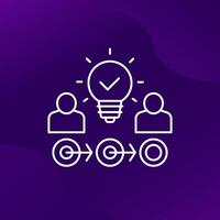 exchange of ideas, thought process line icon for web vector