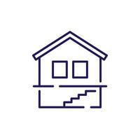 basement line icon with a house vector