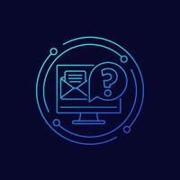 request mail, email icon, linear design vector