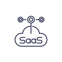 Saas, Software as a service line icon vector
