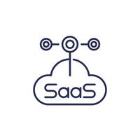 Saas, Software as a service line icon vector