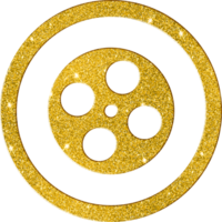 Luxurious Gold Glitter Film Reel Icon png