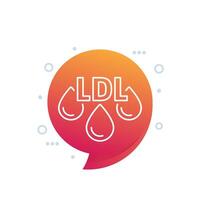 LDL cholesterol line icon, vector