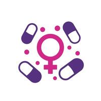 Estrogen therapy pills icon on white vector