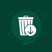 Reduce waste icon with a trash bin vector