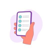 online survey form in a phone icon vector