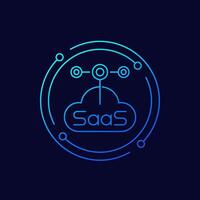 Saas icon, Software as a service linear design vector