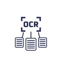 OCR, Optical character recognition icon for apps and web vector