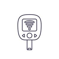 smart glucometer icon, glucose meter line vector