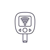 smart glucometer icon, glucose meter line vector