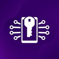 privacy and mobile security icon with a smart phone vector
