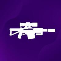 Sniper rifle icon, vector pictogram