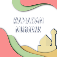 Ramadan background with layered paper cutout style png