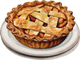 AI generated Wholesome and Delicious Clipart Illustration of a Pie on a Transparent Background, Perfect for Various Design Projects png