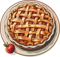 AI generated Wholesome and Delicious Clipart Illustration of a Pie on a Transparent Background, Perfect for Various Design Projects png