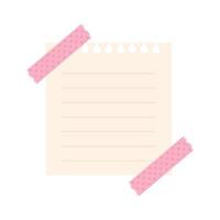 Cute blank reminder paper note vector