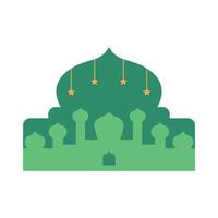 Mosque silhouette in an Islamic frame vector