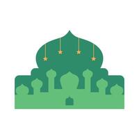 Mosque silhouette in an Islamic frame vector